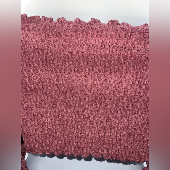 Bozzolo Smocked Tube Top & Shorts Set | Mauve 2-Piece Lounge Outfit (Medium) - Picture 5 of 8